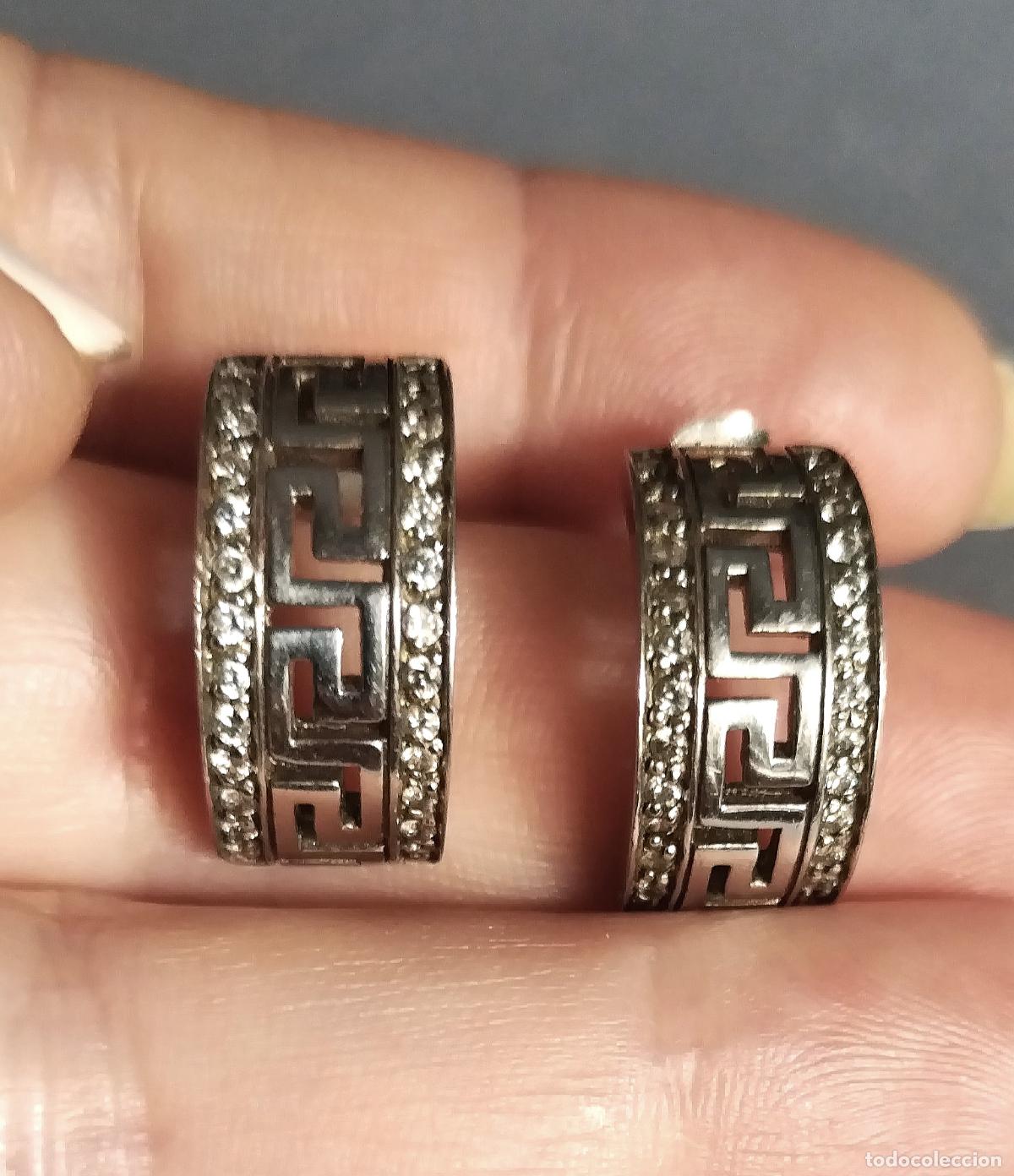 Joyeria: Pendientes de plata de ley contrastada, con circonitas. - Foto 2