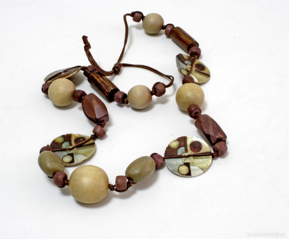 Joyeria: COLLAR VINTAGE, CUENTAS DE MADERA Y DISCOS CON C&Iacute;RCULOS - Foto 1