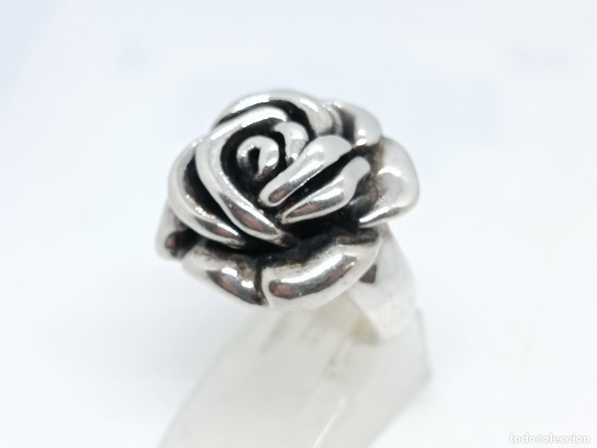 Joyeria: Precioso anillo en plata de ley contrastada con forma de rosa - Foto 5