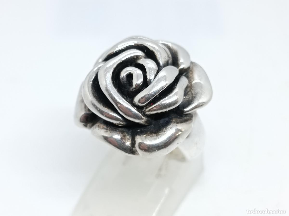 Joyeria: Precioso anillo en plata de ley contrastada con forma de rosa - Foto 6