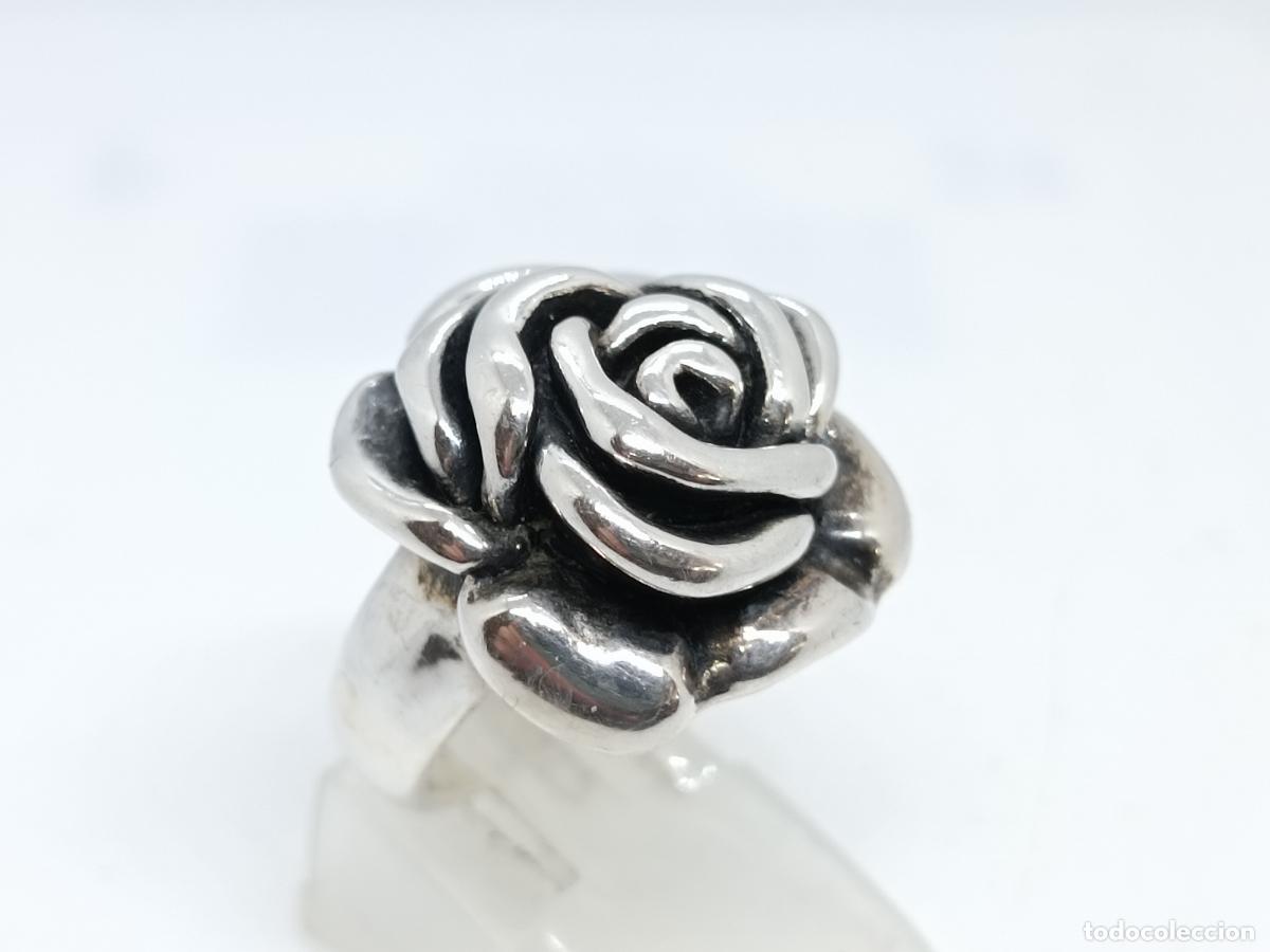 Joyeria: Precioso anillo en plata de ley contrastada con forma de rosa - Foto 1