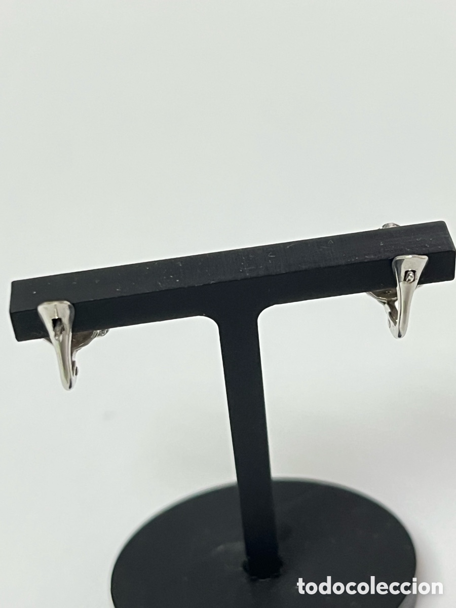 Joyeria: Pendientes Vintage de oro blanco y rub&iacute; /MK01 - Foto 4