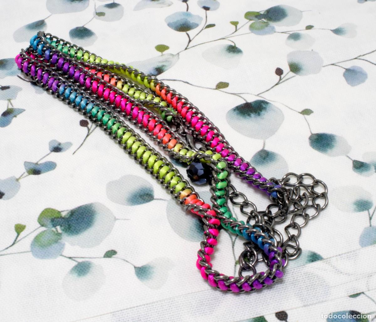 Joyeria: COLLAR LARGO VINTAGE, CROMO E HILO MULTICOLOR - Foto 1