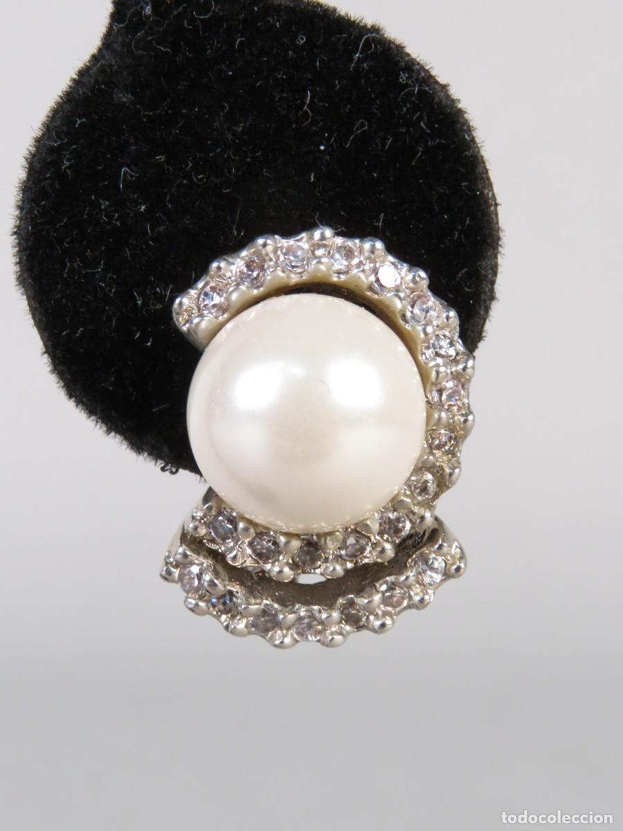 Joyeria: Pendientes de plata con perlas siglo XX - Foto 3