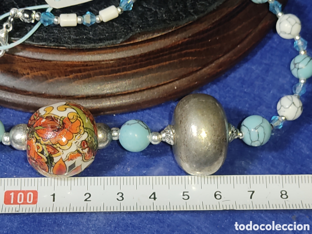 Joyeria: Collar de turquesa azul y blanca con bolas. *2* - Foto 4