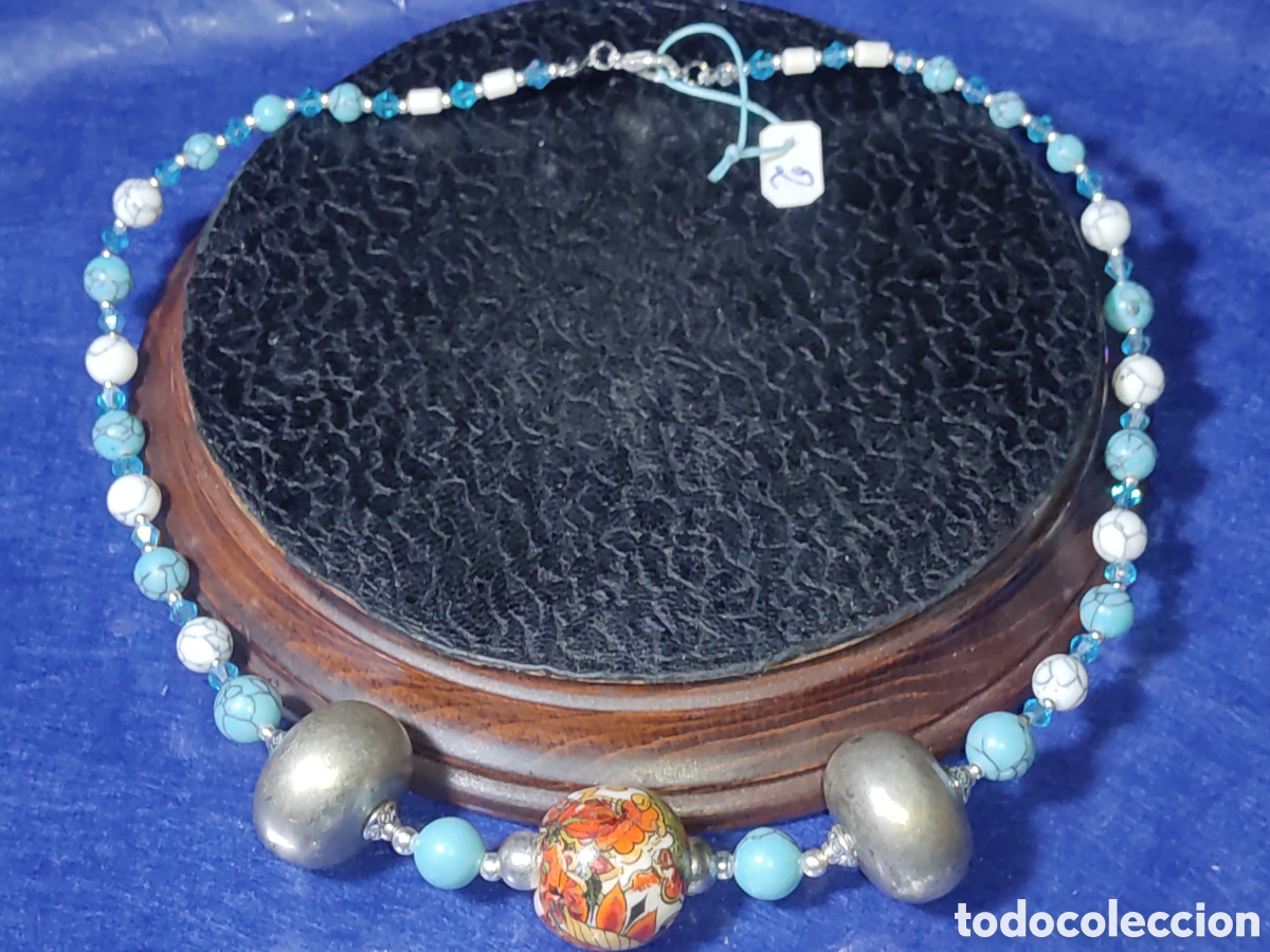Joyeria: Collar de turquesa azul y blanca con bolas. *2* - Foto 6