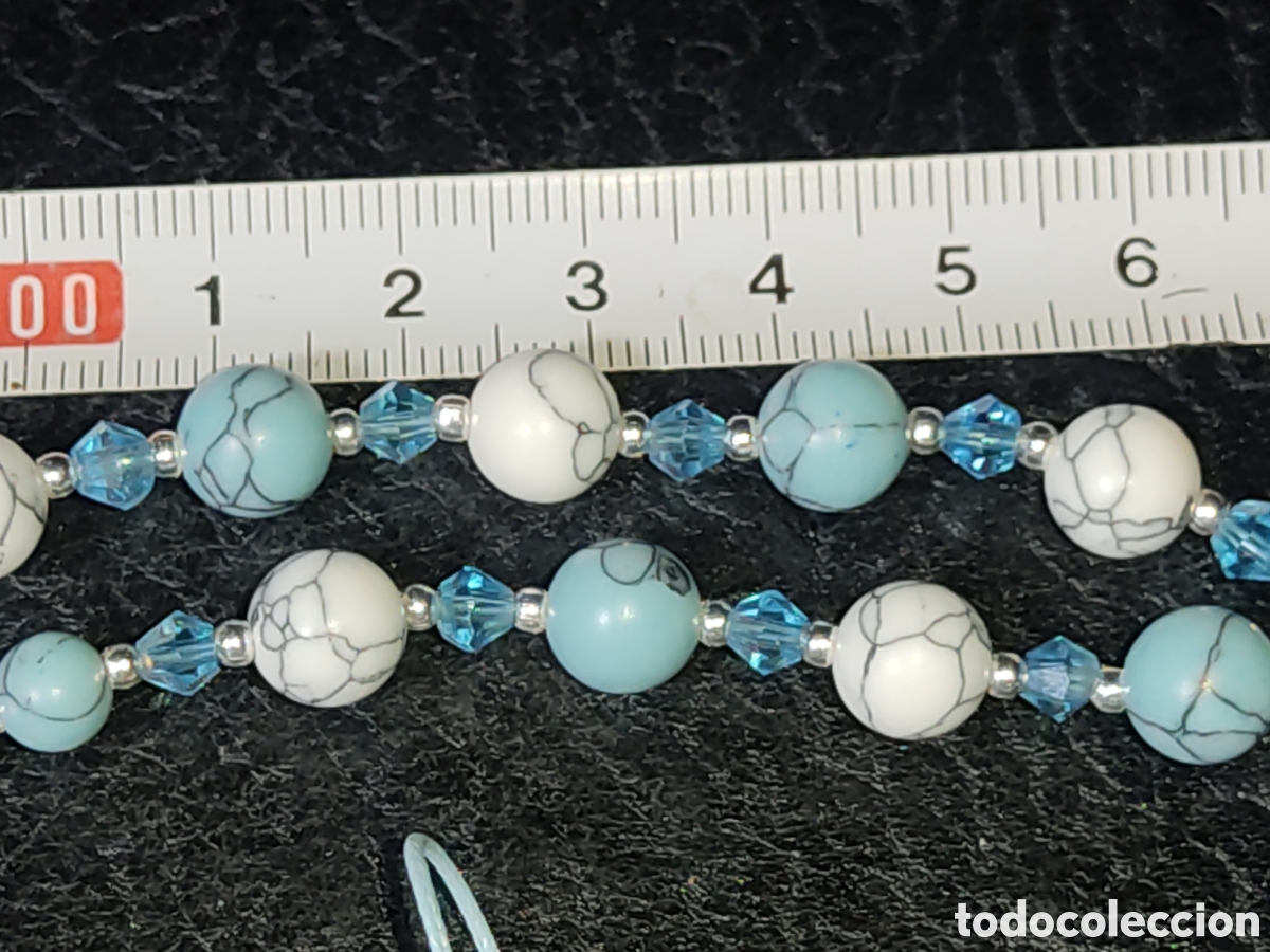 Joyeria: Collar de turquesa azul y blanca con bolas. *2* - Foto 8