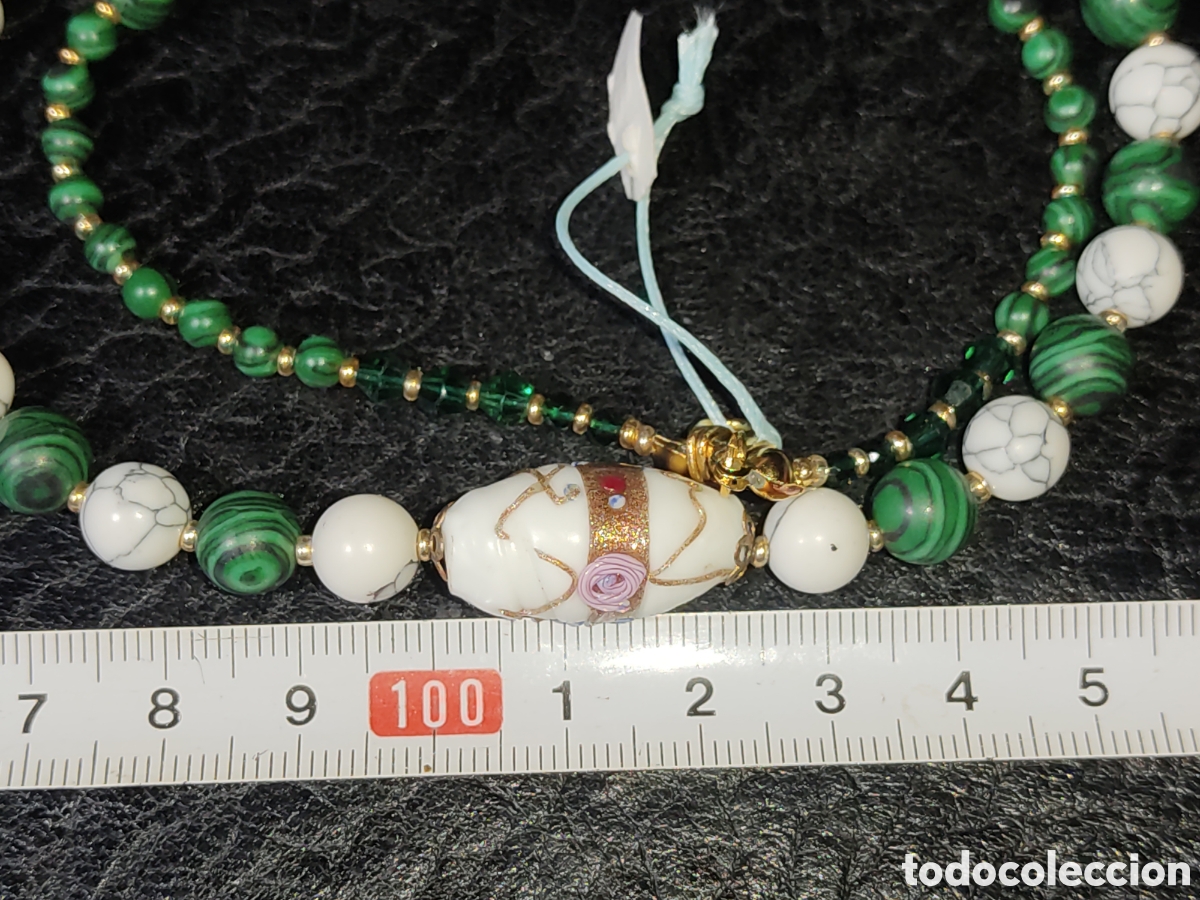 Joyeria: Collar de Malaquita y cristal de Murano. *E* - Foto 2