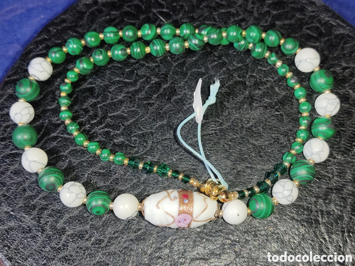 Joyeria: Collar de Malaquita y cristal de Murano. *E* - Foto 3