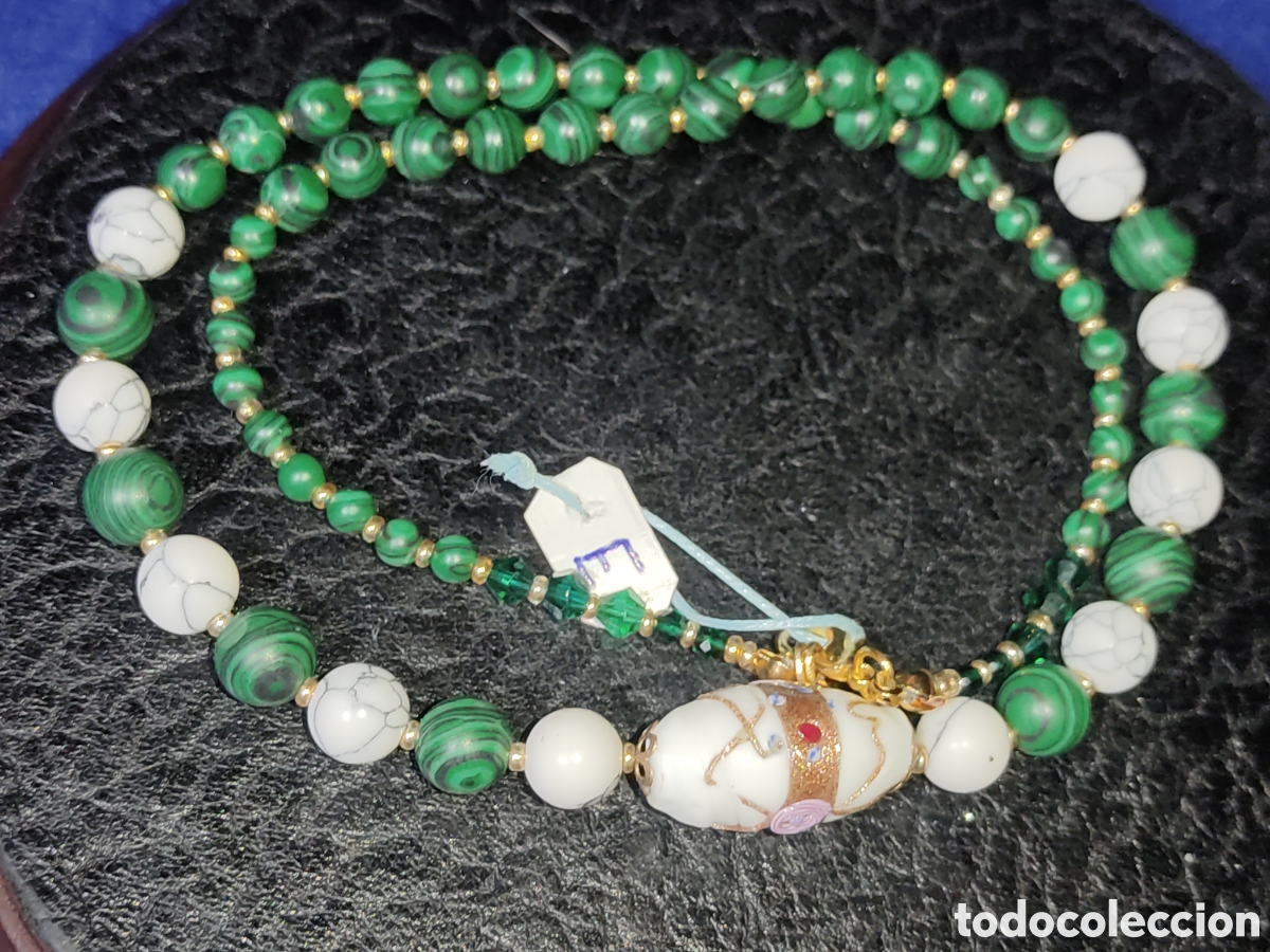 Joyeria: Collar de Malaquita y cristal de Murano. *E* - Foto 4
