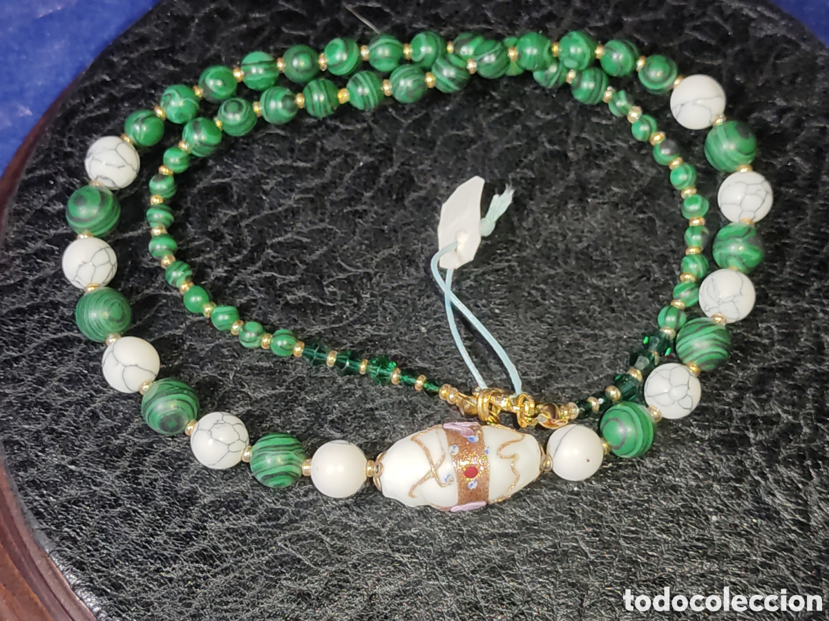 Joyeria: Collar de Malaquita y cristal de Murano. *E* - Foto 1