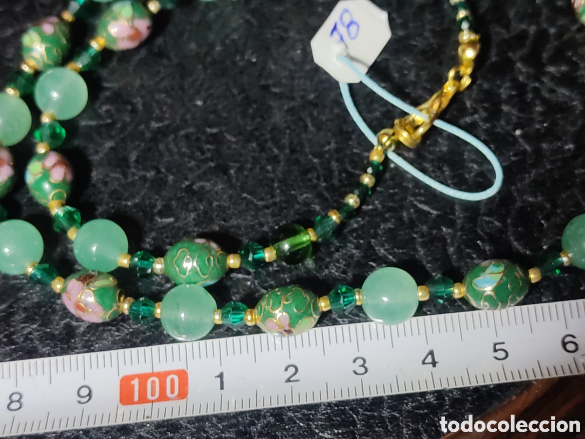 Joyeria: Collar de cloisonne y aventurina. *78* - Foto 3