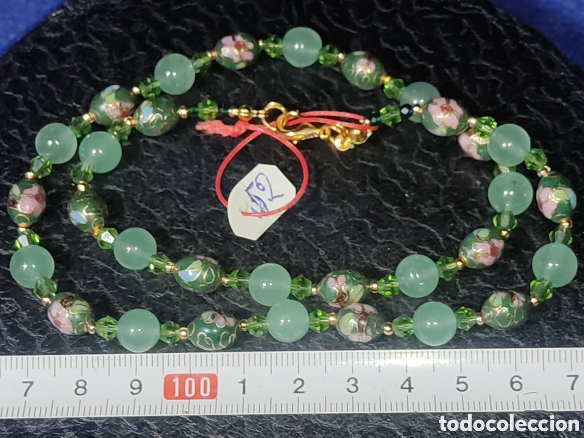 Joyeria: Collar de cloisonne y aventurina. *52* - Foto 2