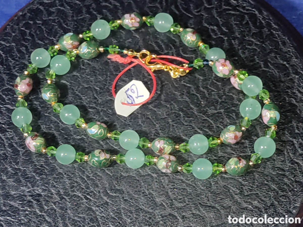Joyeria: Collar de cloisonne y aventurina. *52* - Foto 3