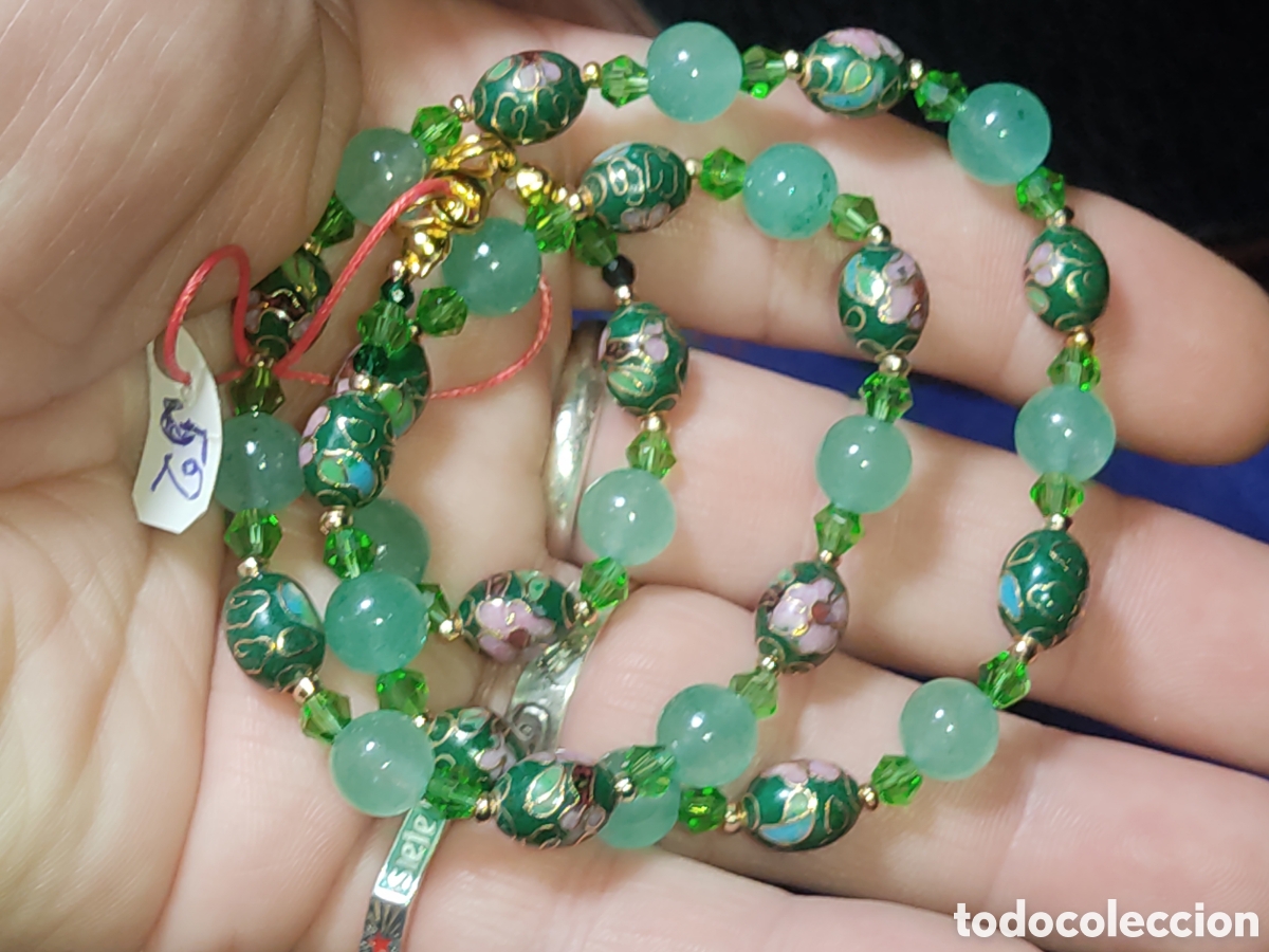 Joyeria: Collar de cloisonne y aventurina. *52* - Foto 6