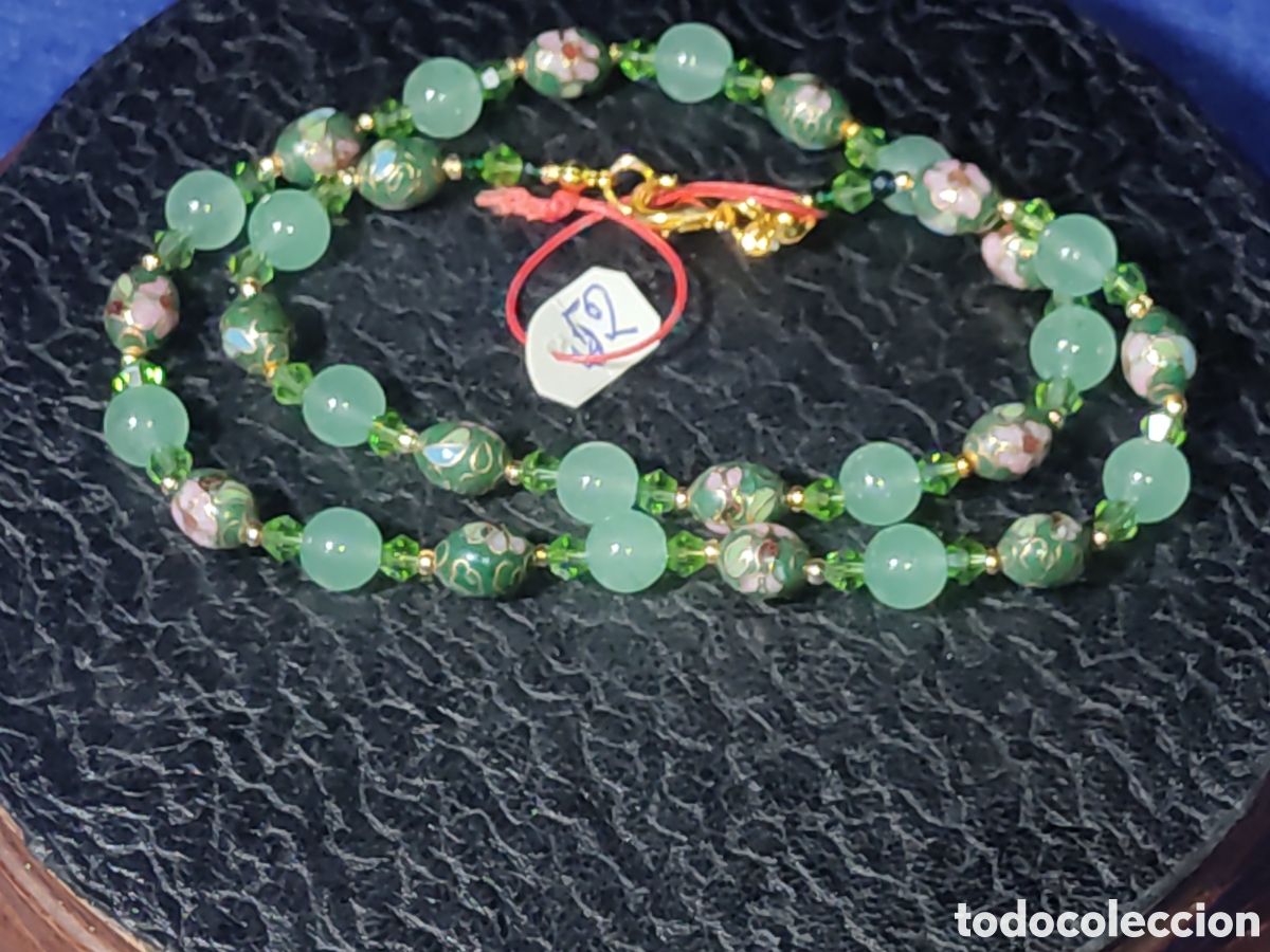 Joyeria: Collar de cloisonne y aventurina. *52* - Foto 1
