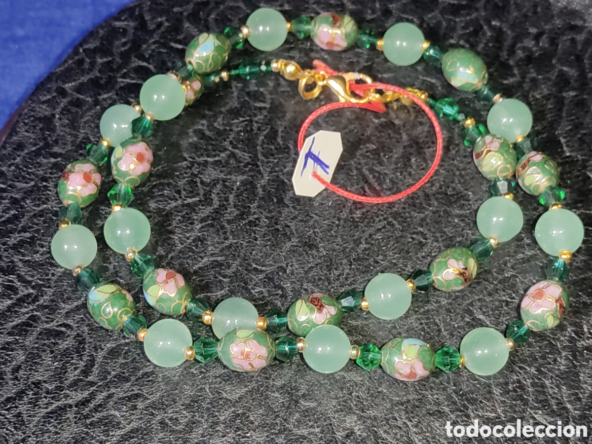Joyeria: Collar de cloisonne y aventurina. *7* - Foto 1