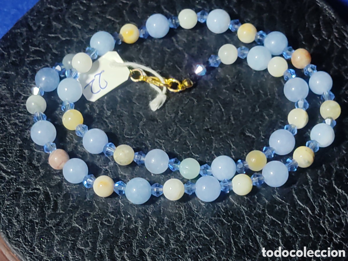 Joyeria: Collar de calcedonia Azul y Amazonita. *22* - Foto 1