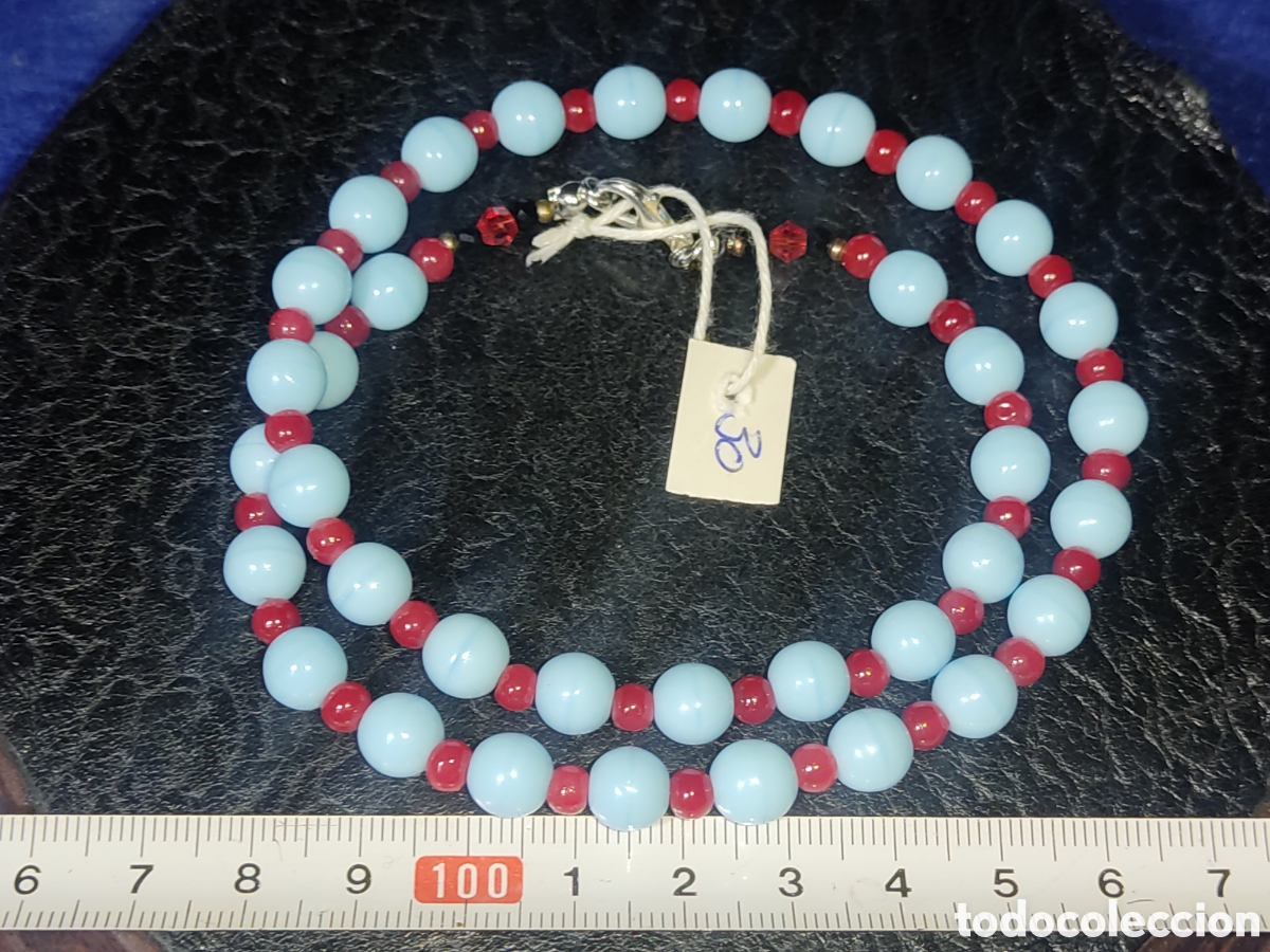 Joyeria: Collar de cristal de murano azul celeste. *30* - Foto 2