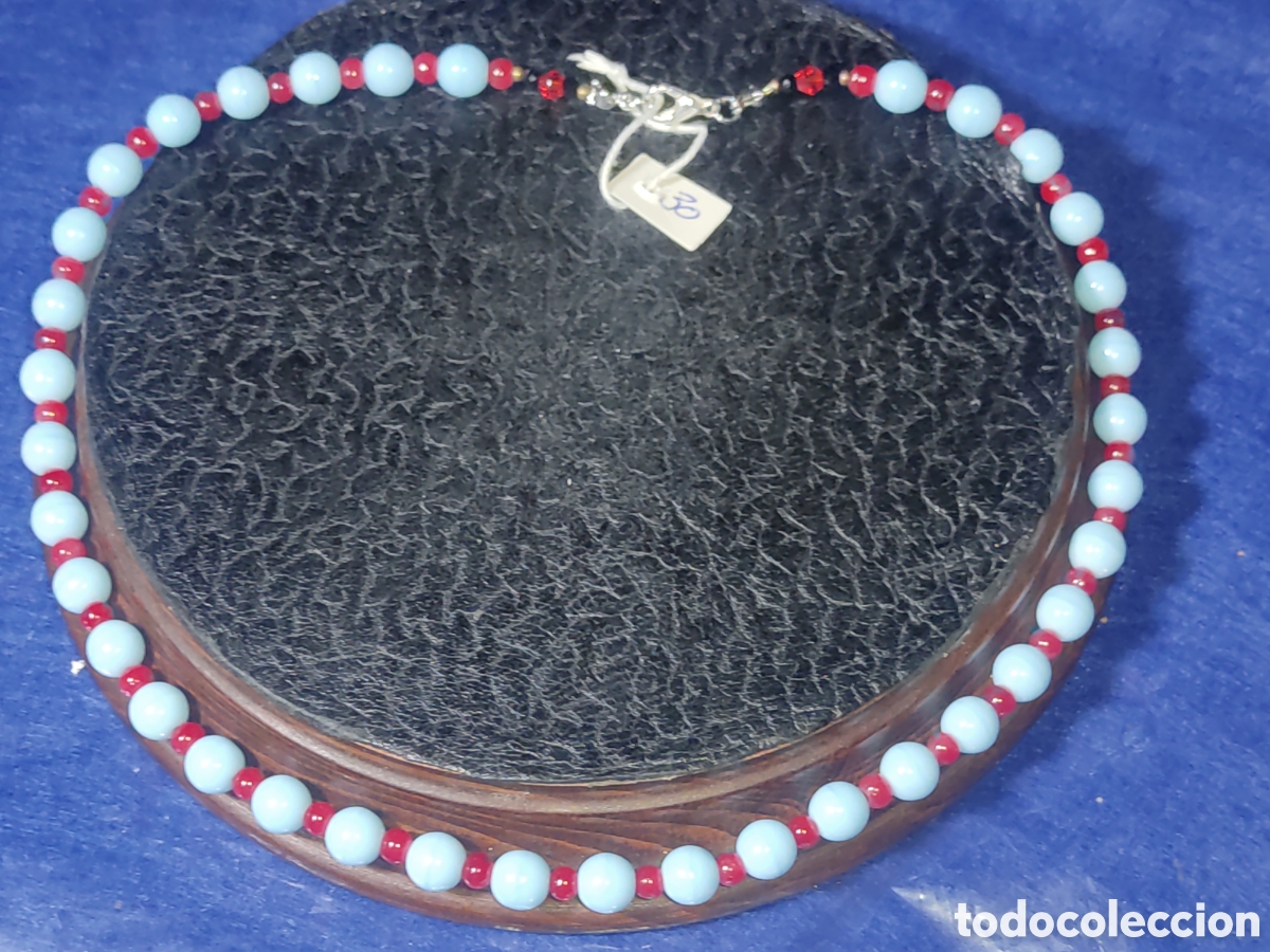 Joyeria: Collar de cristal de murano azul celeste. *30* - Foto 4