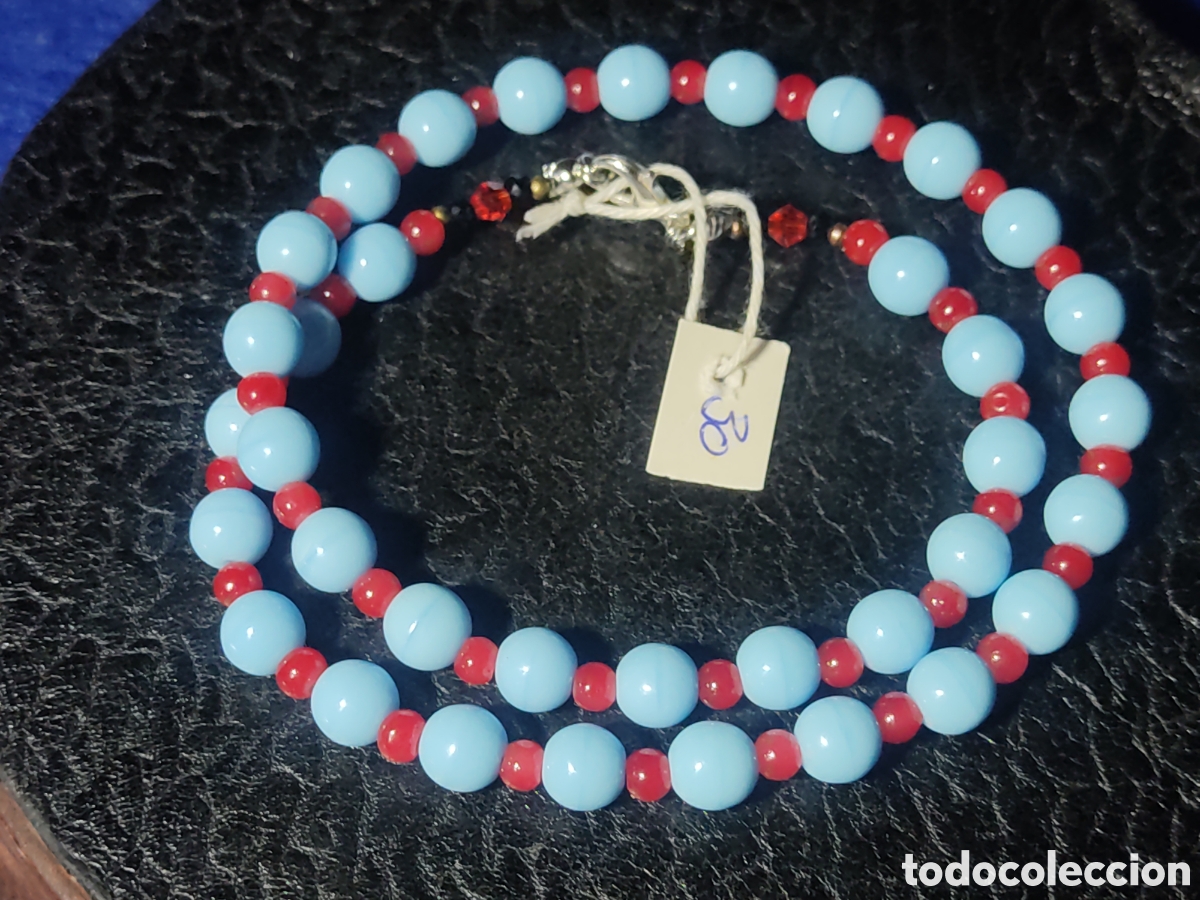 Joyeria: Collar de cristal de murano azul celeste. *30* - Foto 1
