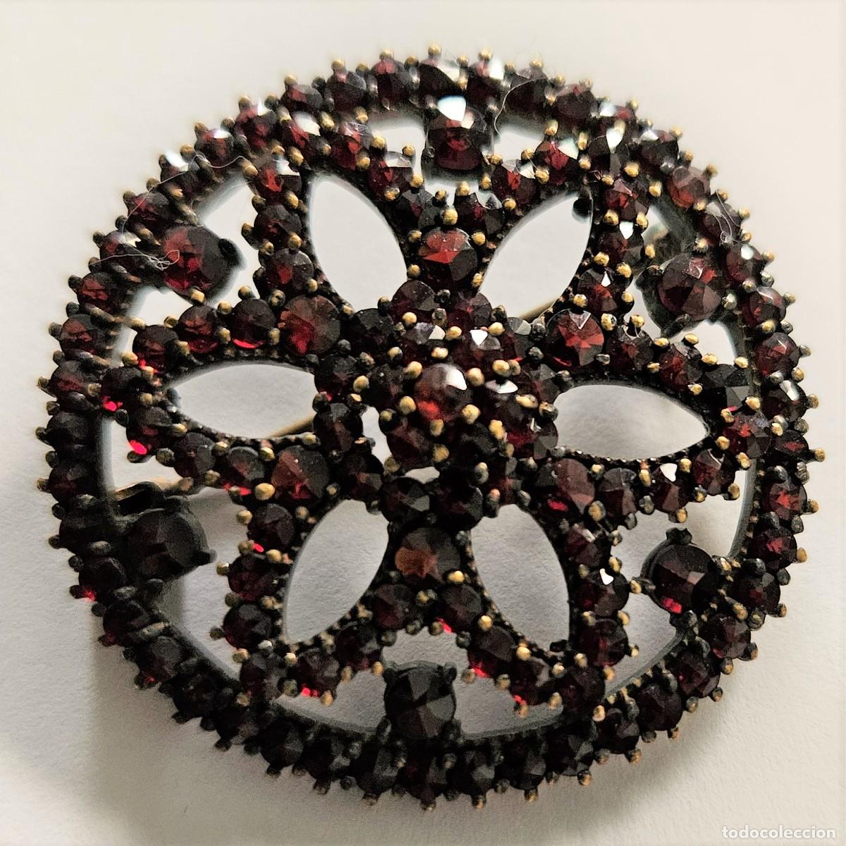 Joyeria: Broche de granate antiguo. 1880 - 1900 - Foto 1