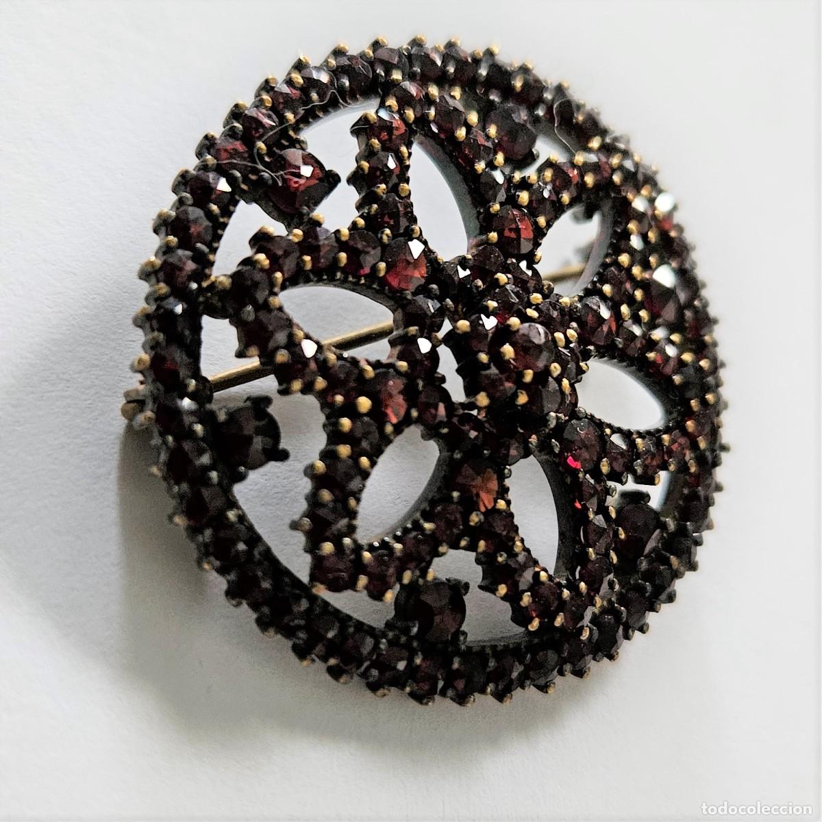 Joyeria: Broche de granate antiguo. 1880 - 1900 - Foto 2