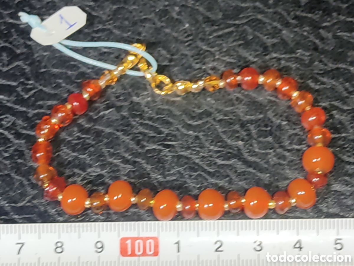 Joyeria: Pulsera de cristal de Murano color &aacute;mbar. *1* - Foto 2