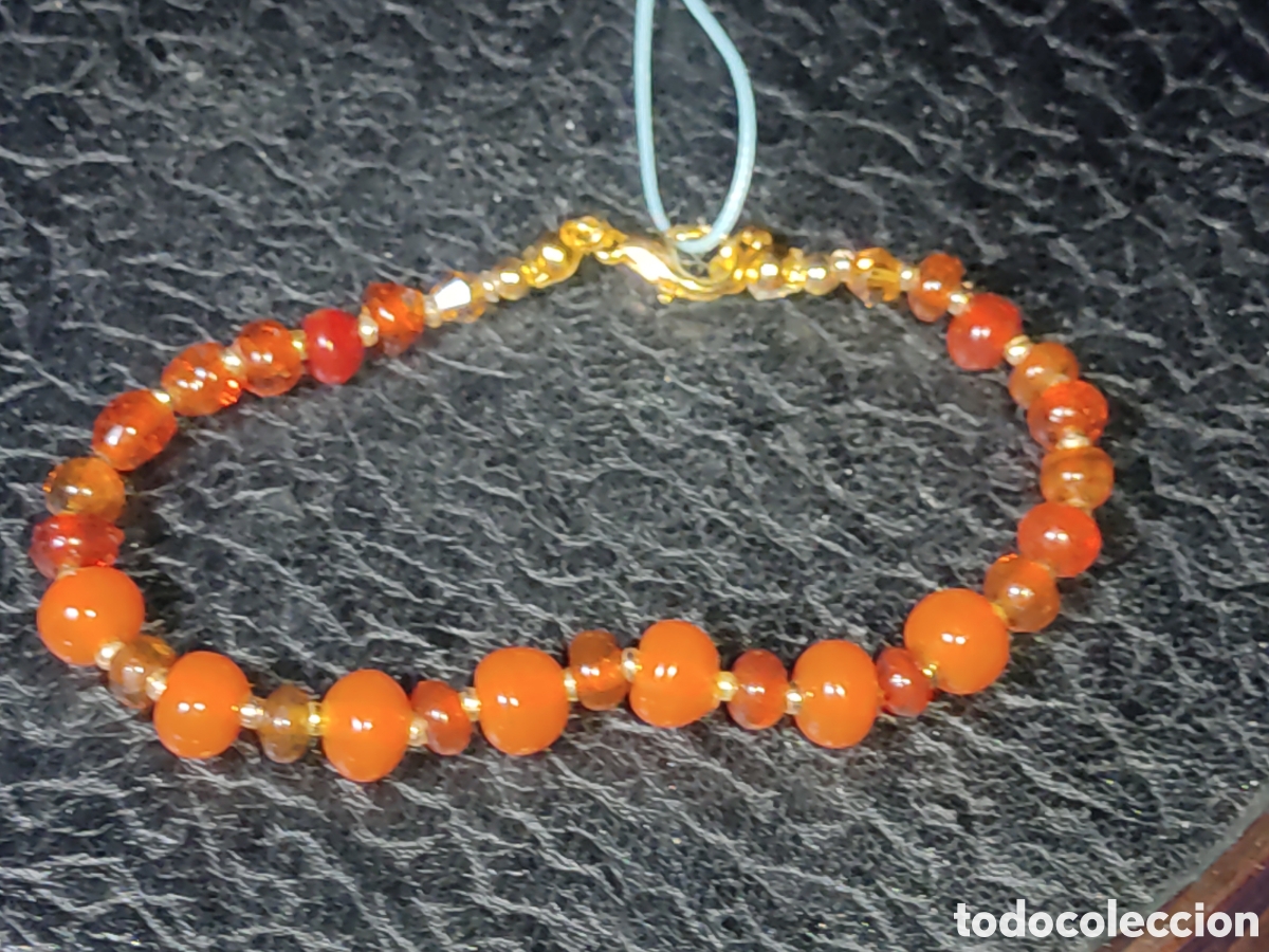 Joyeria: Pulsera de cristal de Murano color &aacute;mbar. *1* - Foto 4