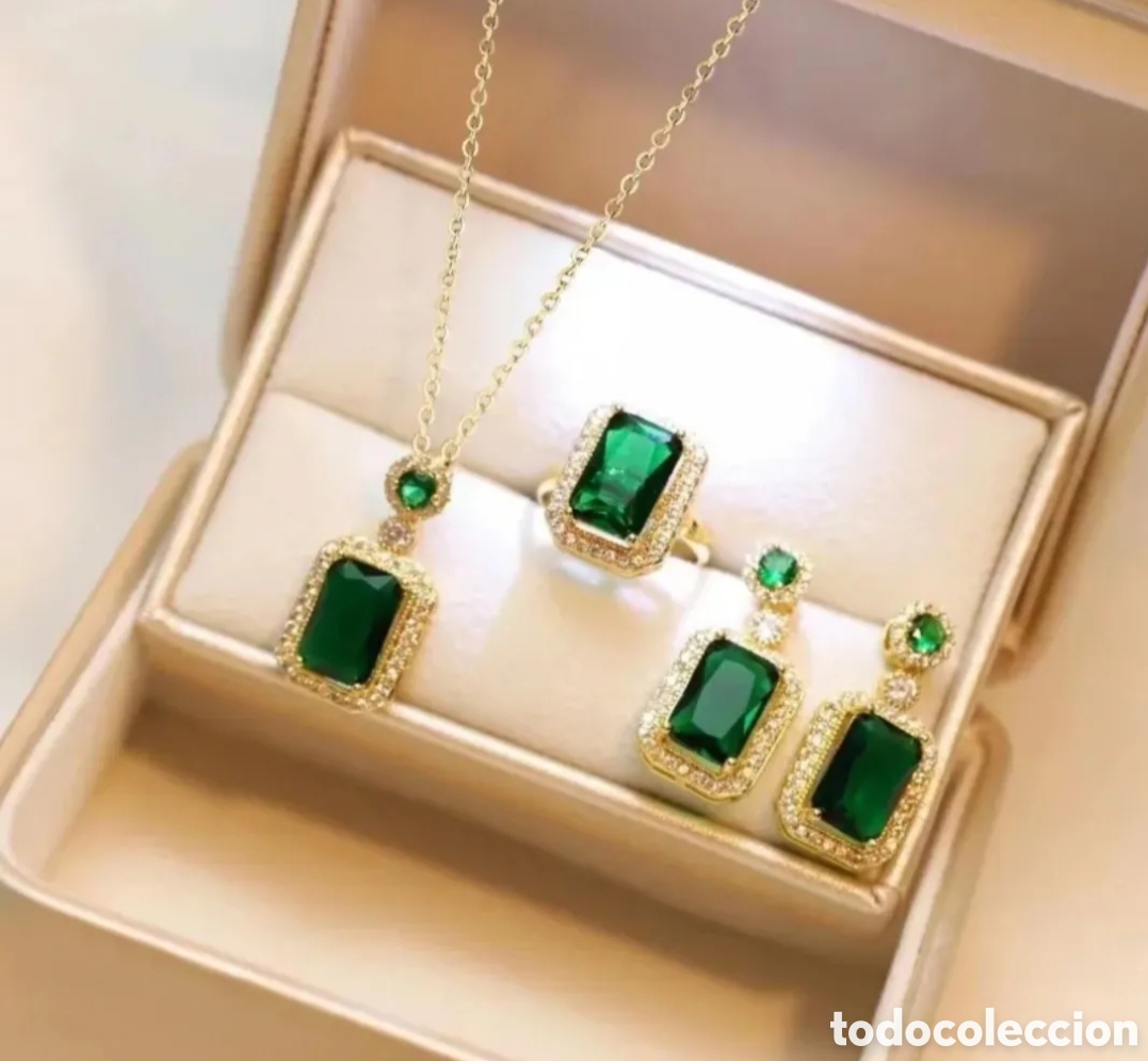 Joyeria: MAGN&Iacute;FICO Y ELEGANTE CONJUNTO COLOR VERDE. REF S5 EOS CONJUNTOS - Foto 1