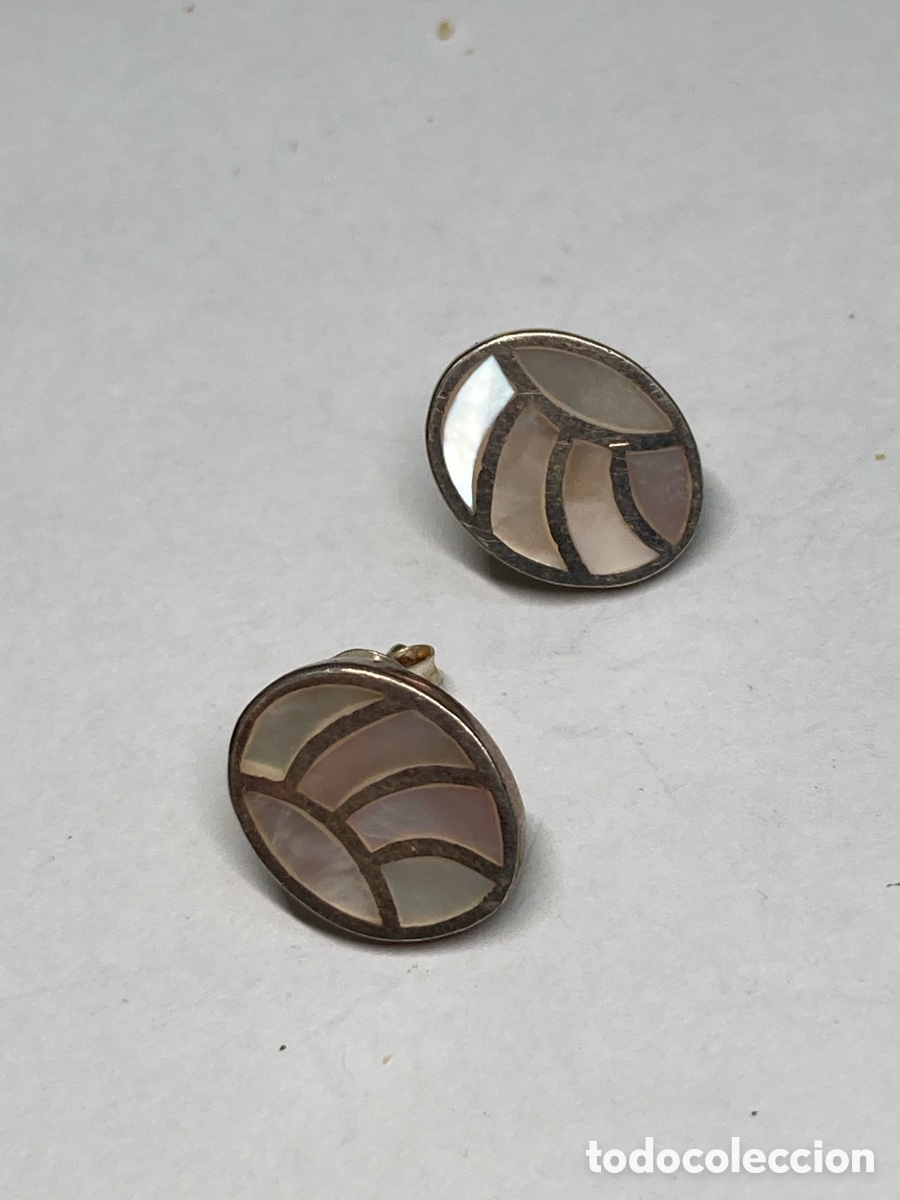 Joyeria: Pendientes de plata con n&aacute;car P262 - Foto 1