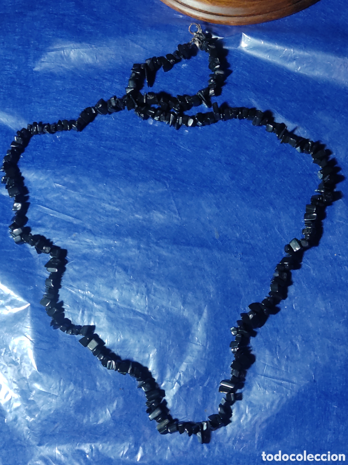 Joyeria: Collar largo de trozos de obsidiana.Vintage. - Foto 6
