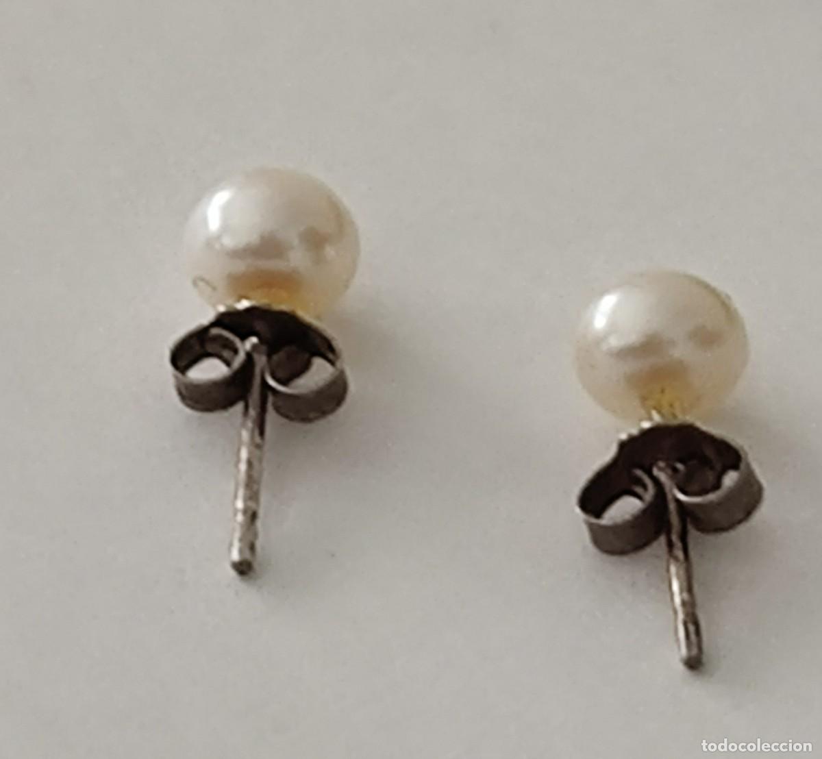 Joyeria: Pendientes de perla y plata. Perla cultivada. - Foto 2