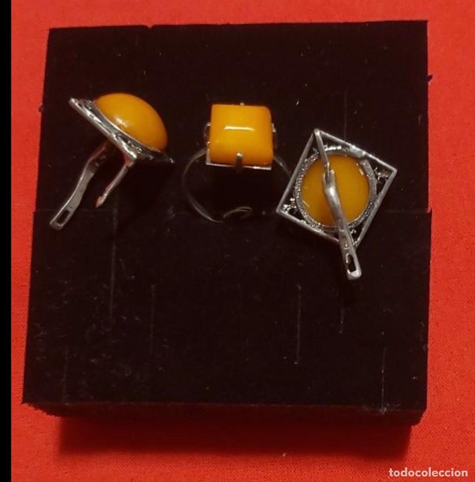 Joyeria: Conjunto de Pendientes y anillo de ambar antiguos - Foto 2
