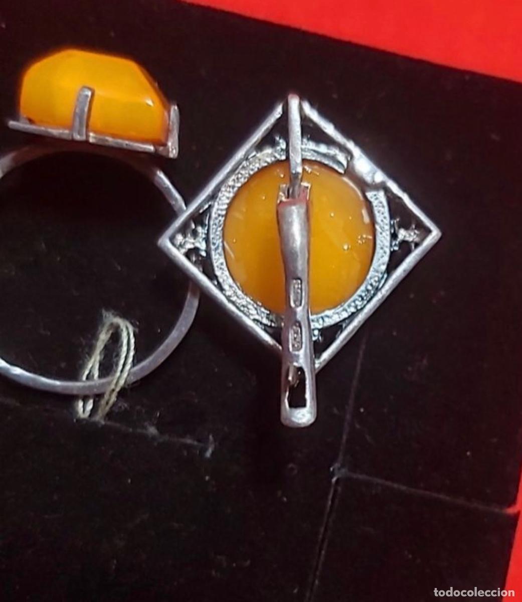 Joyeria: Conjunto de Pendientes y anillo de ambar antiguos - Foto 3
