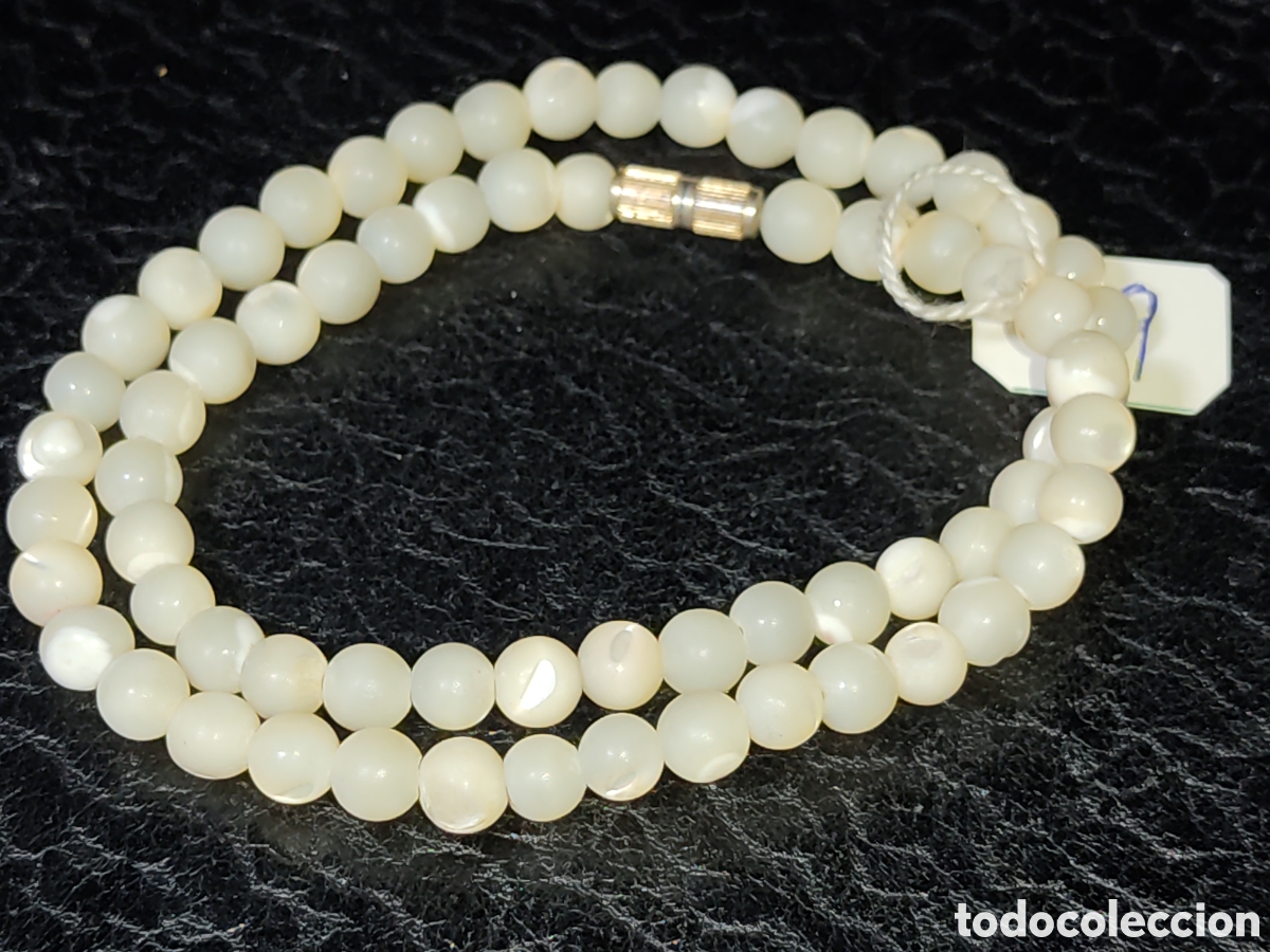 Joyeria: Collar de bolas de n&aacute;car.A&ntilde;os 60. *9* - Foto 3