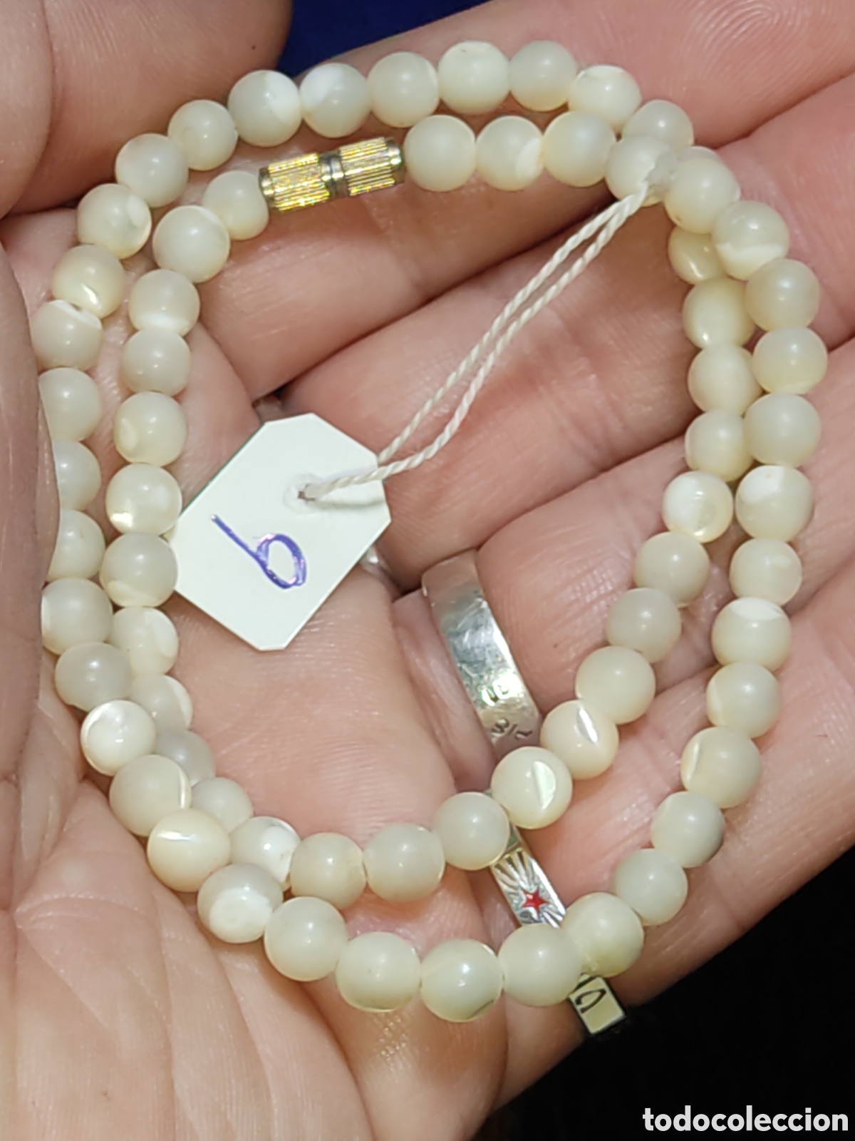 Joyeria: Collar de bolas de n&aacute;car.A&ntilde;os 60. *9* - Foto 4