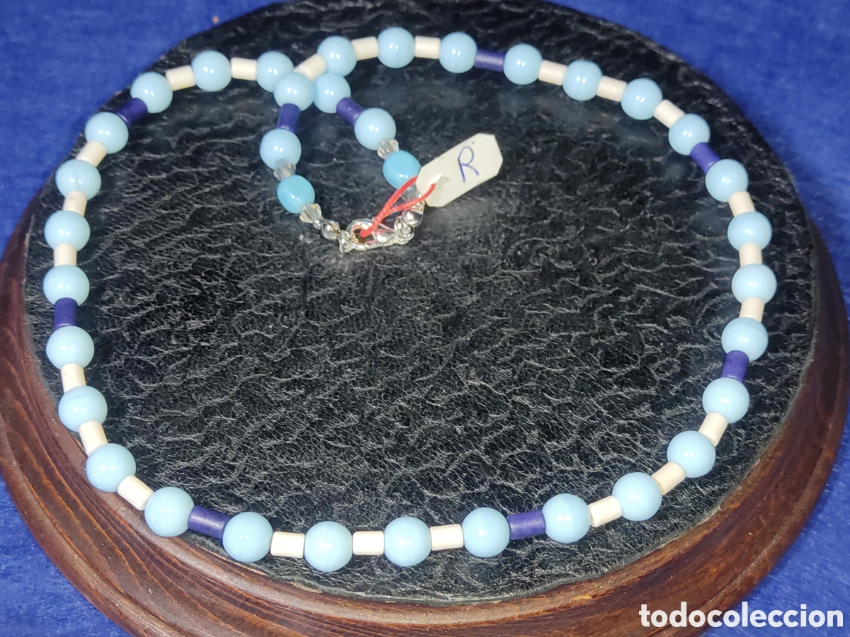 Joyeria: Collar de cristal de murano azul celeste y lapisl&aacute;zuli. *R* - Foto 2