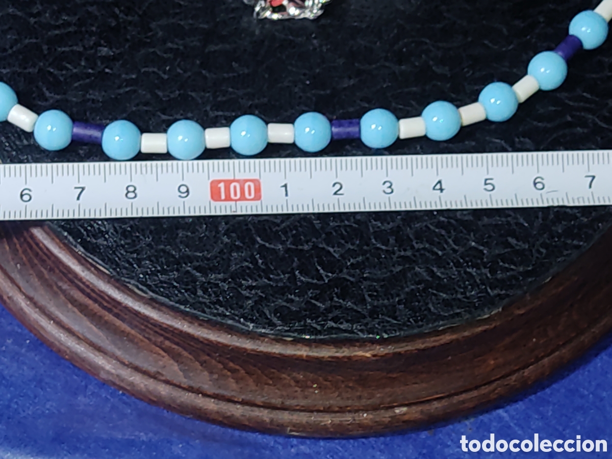 Joyeria: Collar de cristal de murano azul celeste y lapisl&aacute;zuli. *R* - Foto 3