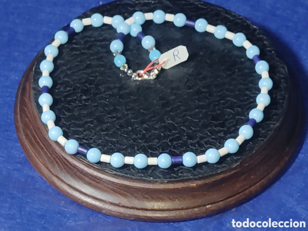 Joyeria: Collar de cristal de murano azul celeste y lapisl&aacute;zuli. *R* - Foto 1