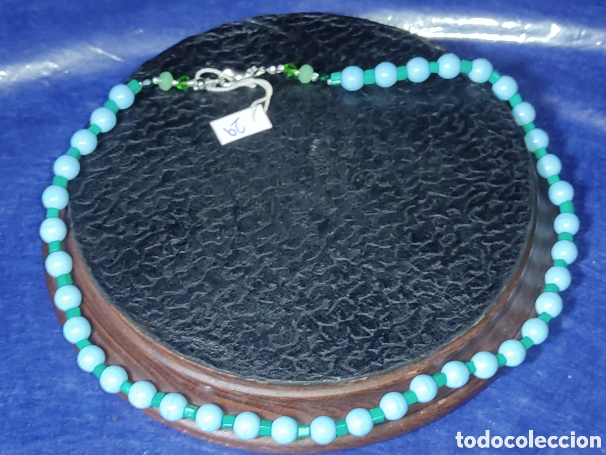 Joyeria: Collar de cristal de Murano azul celeste. *29* - Foto 2