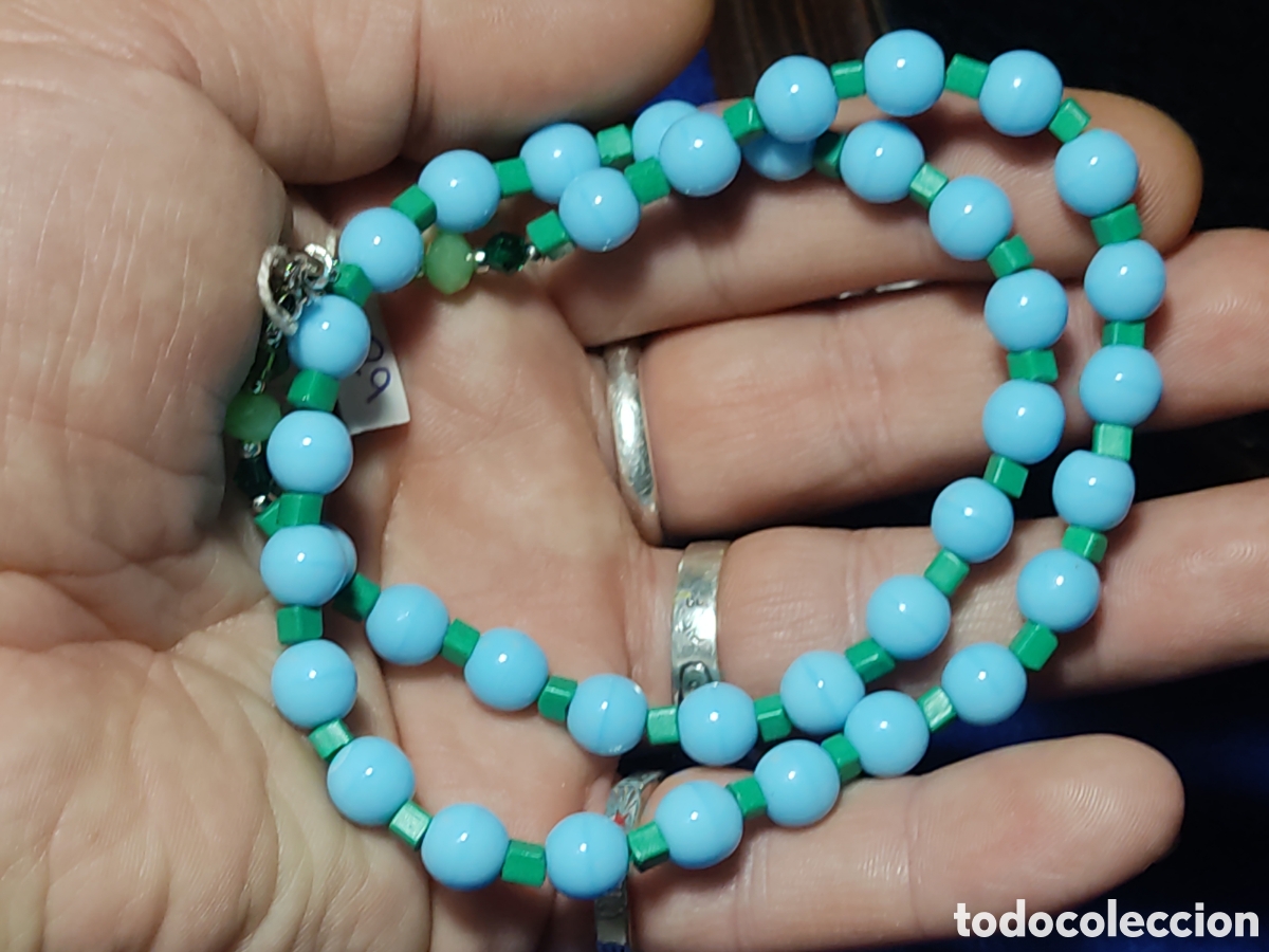 Joyeria: Collar de cristal de Murano azul celeste. *29* - Foto 6