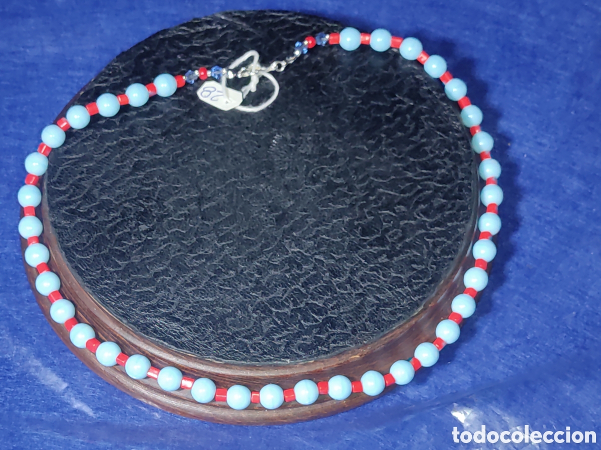 Joyeria: Collar de cristal de murano azul celeste. *28* - Foto 2