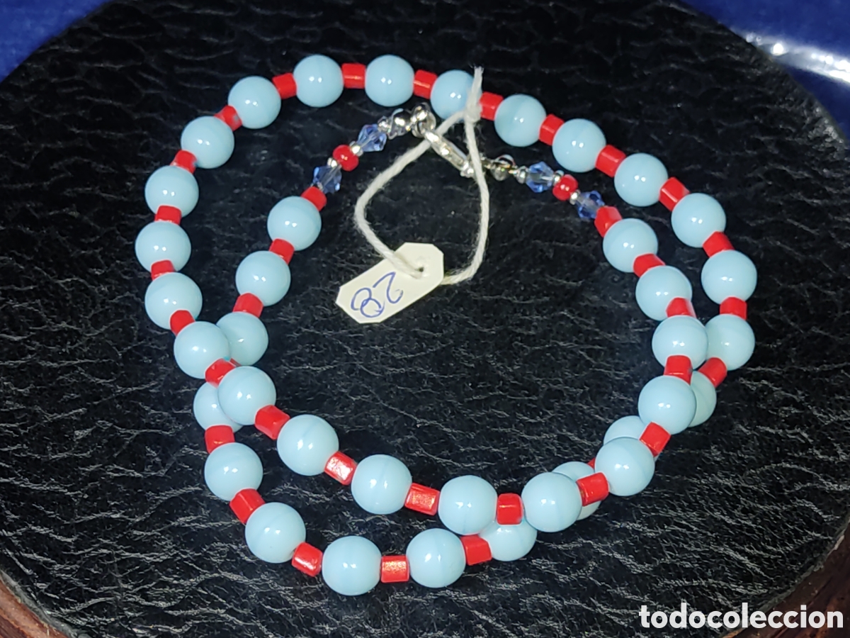 Joyeria: Collar de cristal de murano azul celeste. *28* - Foto 4