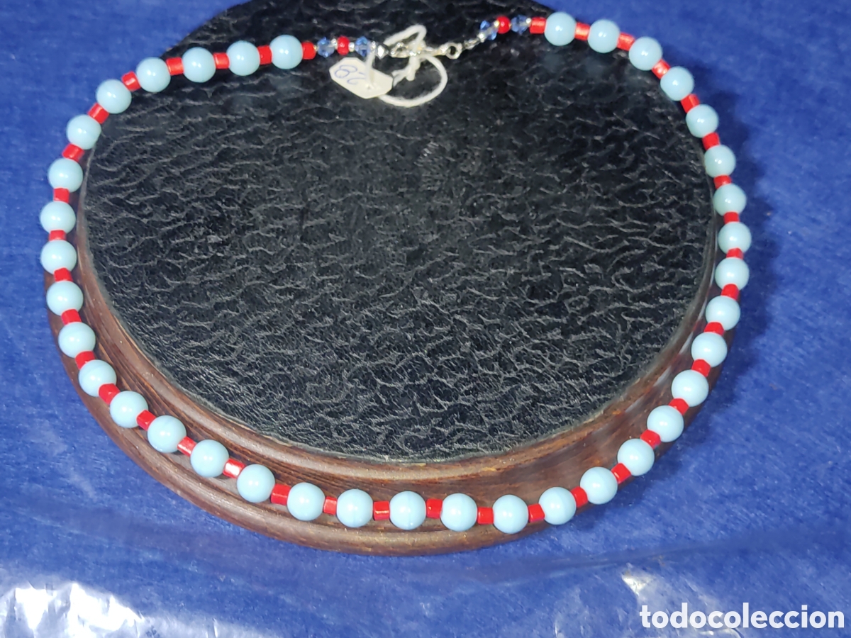 Joyeria: Collar de cristal de murano azul celeste. *28* - Foto 1