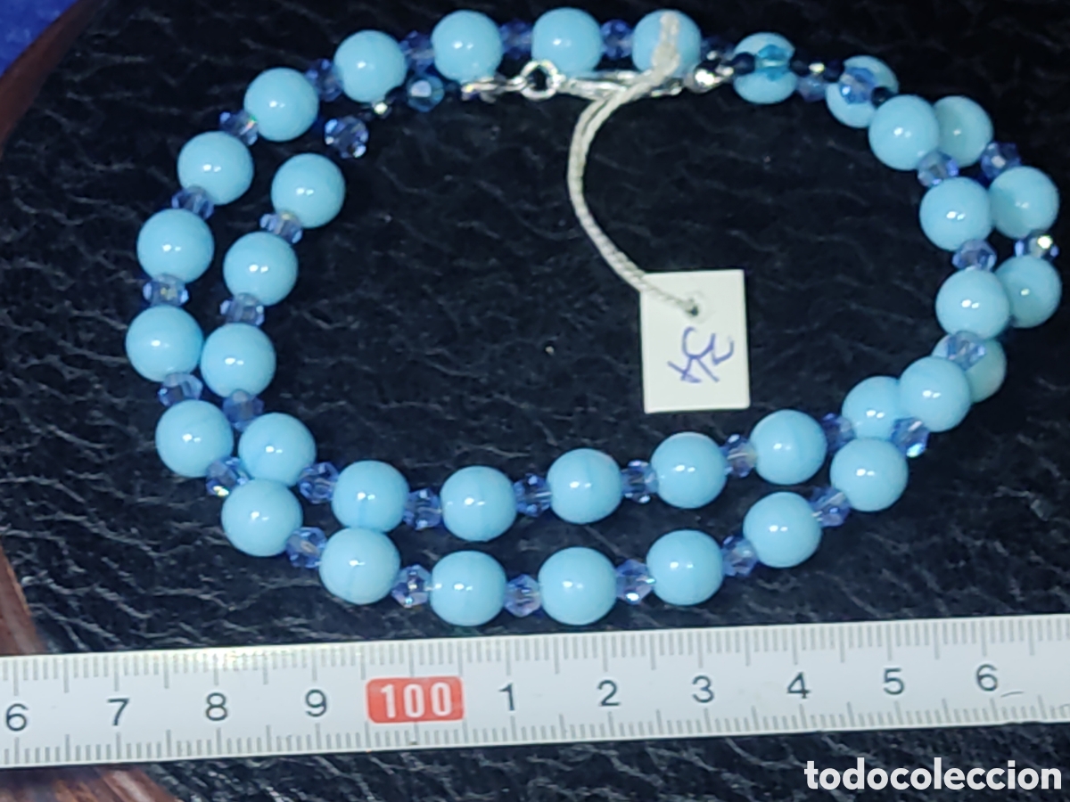 Joyeria: Collar de cristal de murano azul celeste. *34 - Foto 3