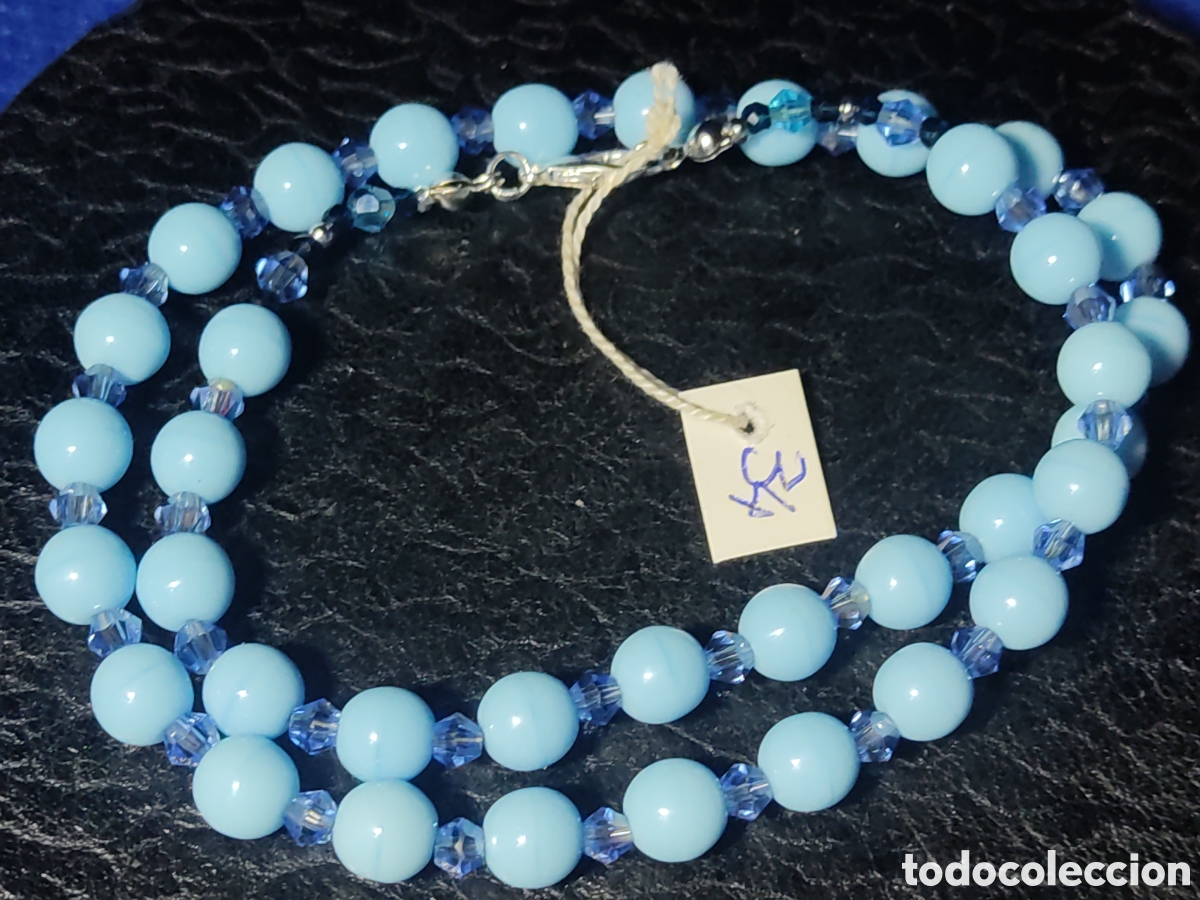 Joyeria: Collar de cristal de murano azul celeste. *34 - Foto 4