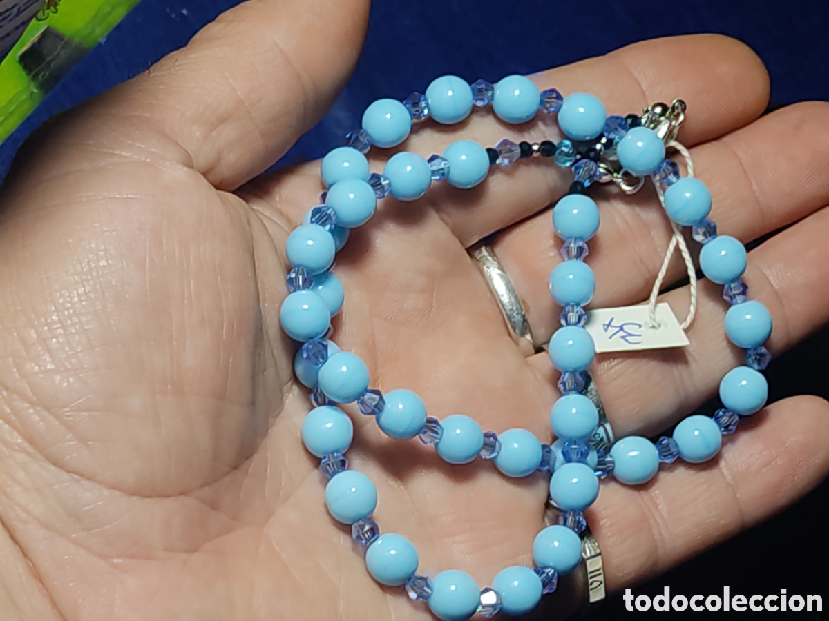 Joyeria: Collar de cristal de murano azul celeste. *34 - Foto 5