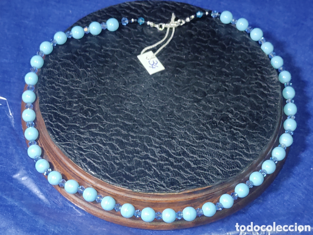 Joyeria: Collar de cristal de murano azul celeste. *34 - Foto 1