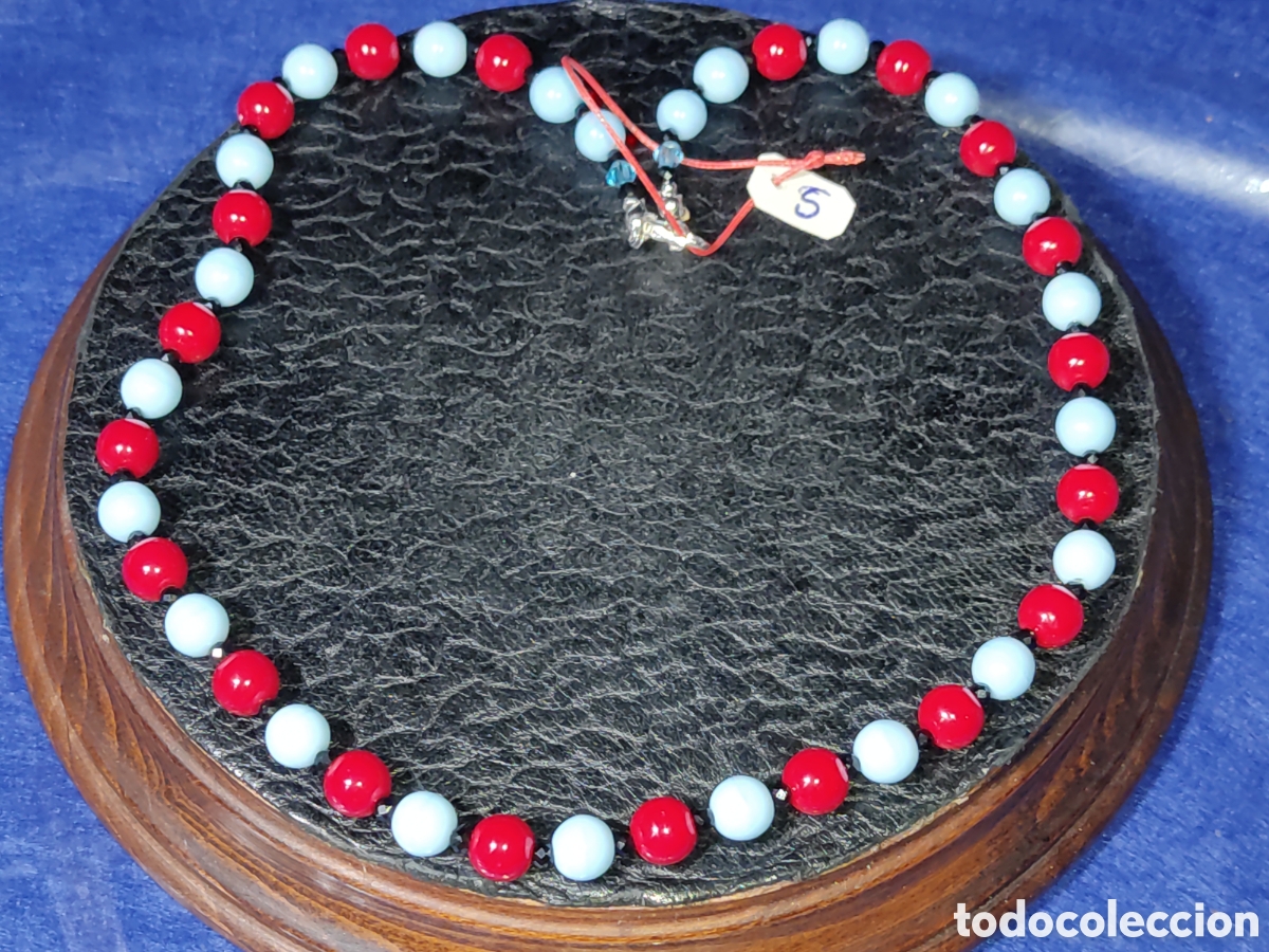 Joyeria: Collar de coral rojo y opalina azul. *S* - Foto 1